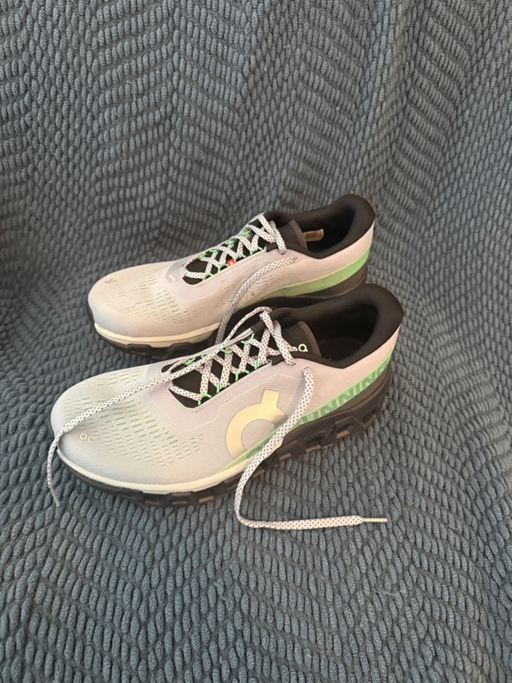 ON CLOUDMONSTER Running Shoes Light Gray with Mint Accents size 10.5 worn once